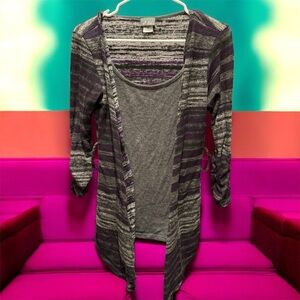 Dots Black and Gray Knit Fabric MEDIUM